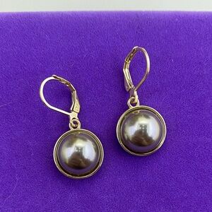 💛 Gold Plated Joan Rivers Pearl Drop Earrings